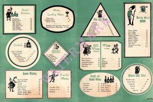 St Charles Hotel, New Orleans 1950s Beverage list
