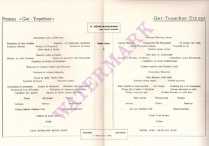 Steam Ship Conte Biancamano, Positano 1953 menu