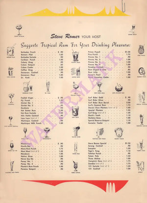Surf Rider, Pasadena 1950s | Vintage Menu Art – drinks