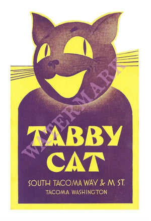 Tabby Cat Tacoma WA. 1937 Vintage Americana Menus