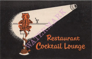 Tale O' The Tiger Match Cover 2, Fort Lauderdale 1960s | Vintage Menu Art - cpver