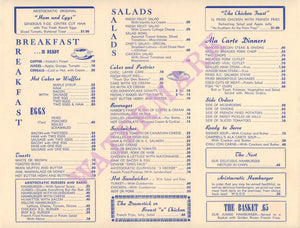 The Aristocratic, Vancouver, Canada 1952 | Vintage Menu Art - food menu