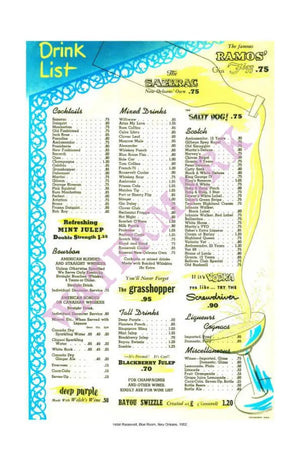 The Blue Room, The Roosevelt Hotel, New Orleans, 1952