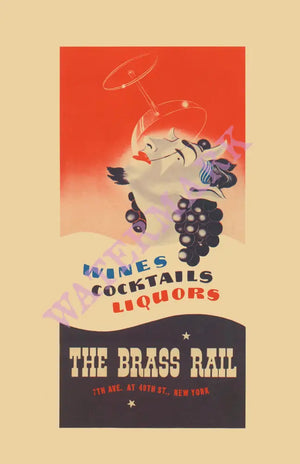 The Brass Rail, New York, 1938 Menu Art