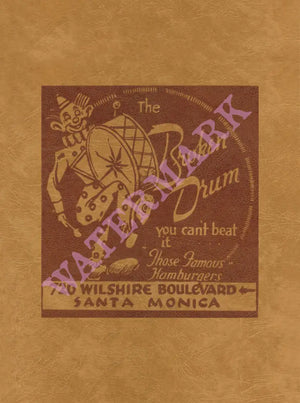 The Broken Drum, Santa Monica, 1940s mENU aRT