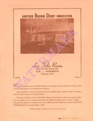 The Brown Derby, Hollywood, 1950