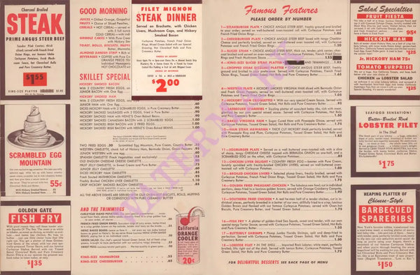 The Californian, New York 1950s | Vintage Menu Art – food menu