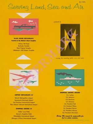 The Coffee House, Moisant International Airport, New Orleans 1960 | Vintage Menu Art – serving land sea and air