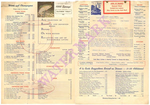 The Harbor, Santa Barbara 1957 Menu