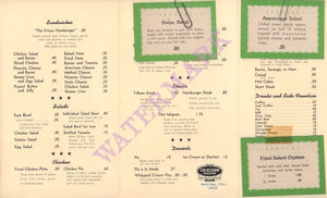 The Night Hawk, Austin 1949 Menu