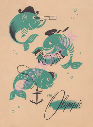 The Olympic, Seattle 1951 Menu Art