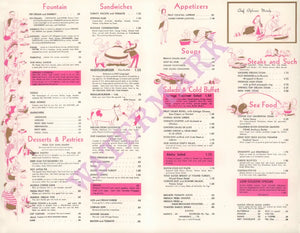 The Paul Cummins Huddle at the Springs, Palm Springs, California 1960s Menu