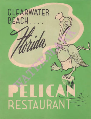 The Pelican, Clearwater Beach 1960s | Vintage Menu Art – cover