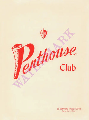 The Penthouse Club, New York 1961 Menu Design