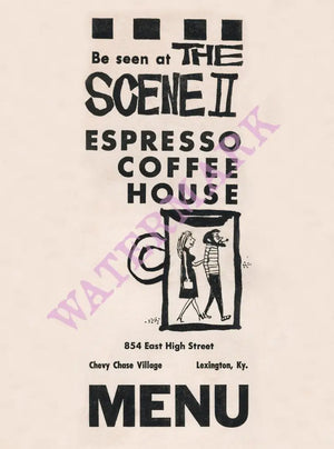 The Scene II Lexington Kentucky 1960 Vintage Americana Menus