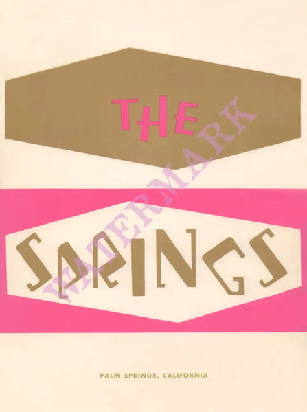 The Springs, Palm Springs 1950s Menu Design