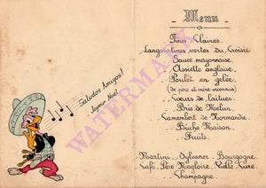 The Three Caballeros, French Christmas Menu 1949
