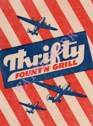 Thrifty's, Los Angeles 1944 Menu Art