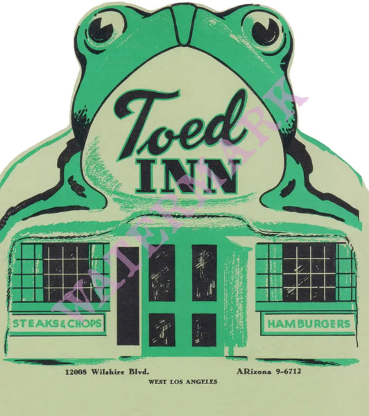 Toed Inn, Los Angeles 1953 | Vintage Menu Art - cover