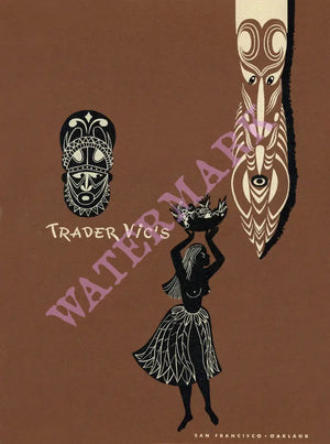 Trader Vic's Oakland (2), 1960s Tiki Menu Art