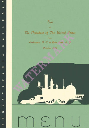 Trip of The President of The United States of America to Hyde Park N.Y. 1938 Menu Art