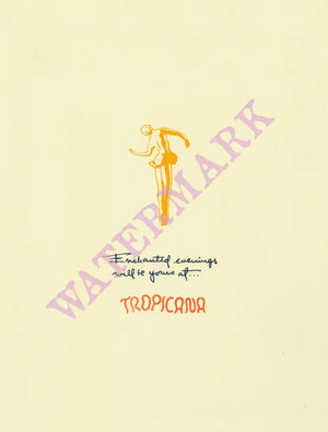 Tropicana, Havana, Cuba 1951 Menu Art