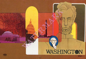 TWA Ambassador Service, Washington Menu Art by Bob Peak 1973
