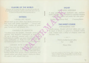 TWA 1970s in-flight menu