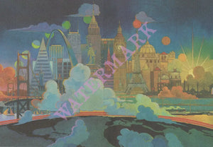 TWA Bob Peak Cities of the World In-Flight Menu 1970s Menu Art