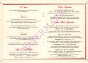 TWA In-flight Menu 1995 | Vintage Menu Art - dinner menu