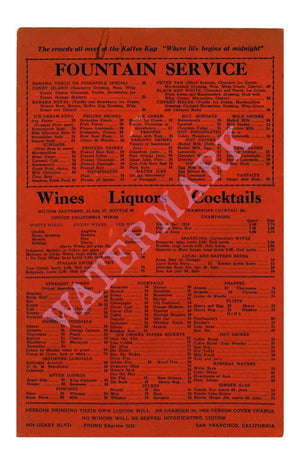 Will King's Koffee Kup, San Francisco 1930s