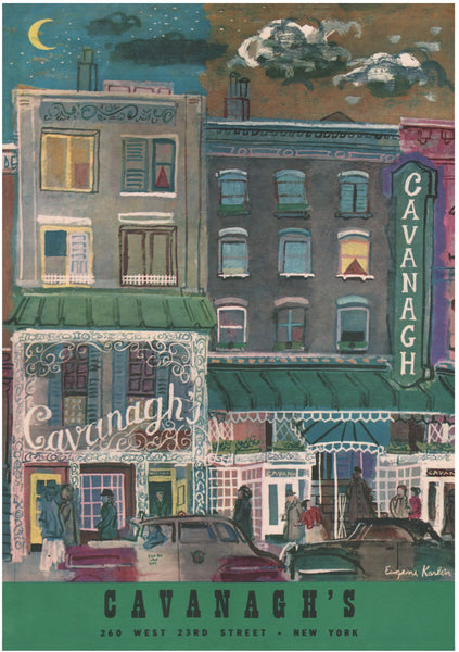 Cavanagh's, New York, 1954 Menu Art
