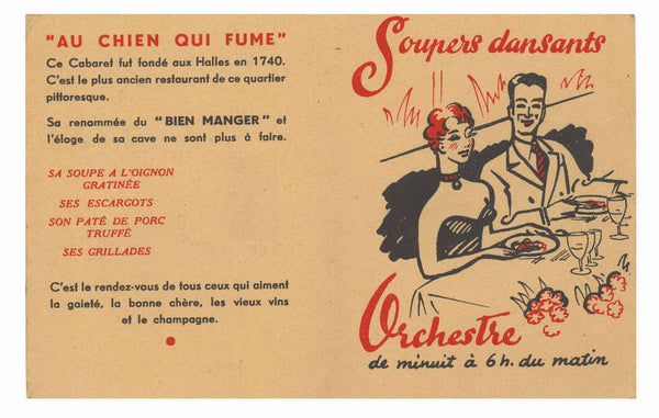 Au Chien Qui Fume, Paris 1950s