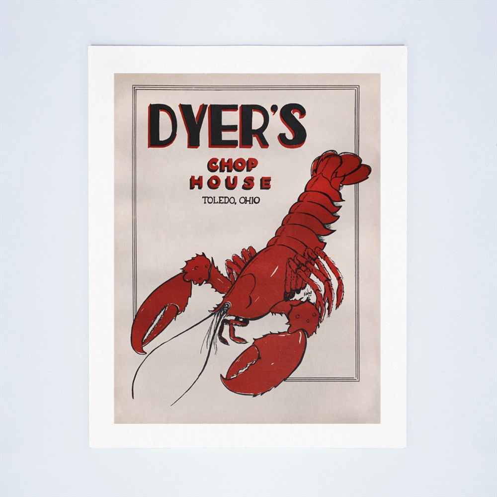 Dyer’s Chop House Toledo, Ohio 1956 Menu Art