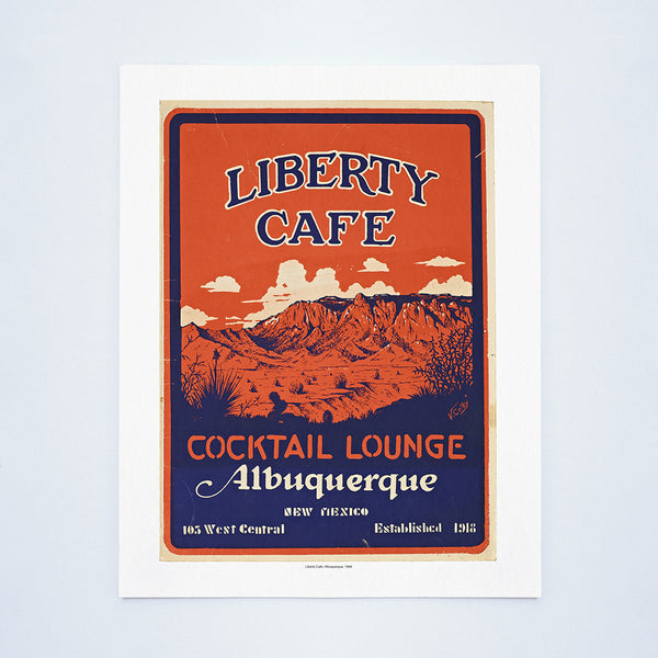 Liberty Cafe, Albuquerque, 1946  Vintage Menu