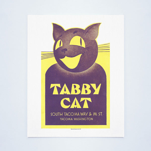Tabby Cat, Tacoma, WA. 1937 Vintage Menu Print