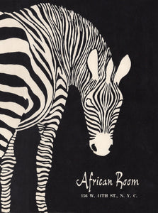 African Room, New York 1970s Menu Art