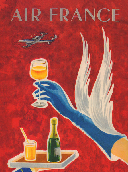 Air France In-flight Menu, 1957 Menu Art