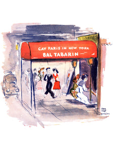 Bal Tabarin, New York 1950s Phil May Pen-pression Menu Art