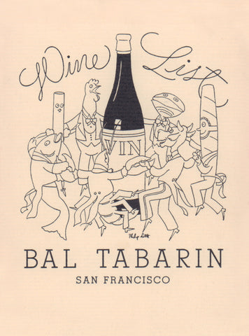 Bal Tabarin, San Francisco, Wine List 1930s