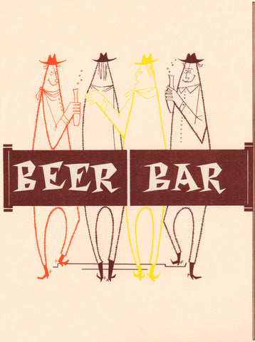 Beer Bar, Las Vegas 1957 Menu Art