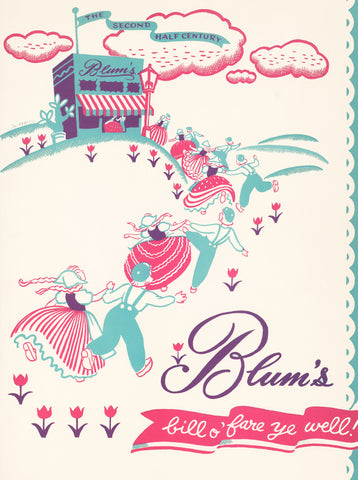 Blum's, San Francisco 1950s Menu Art