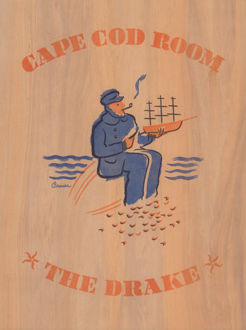 Cap Cod Room, Drake Hotel Chicago 1945 Menu art