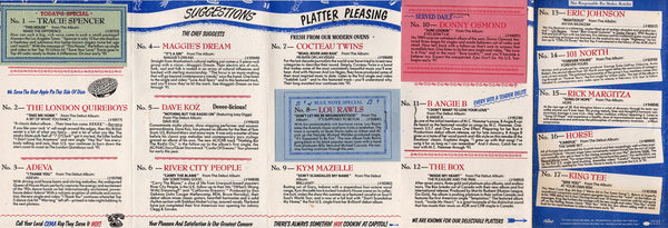 Capitol Records, USA 1991 Music promo menu