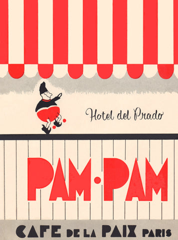 "Pam Pam" Hotel del Prado, Mexico City 1980s Menu Design