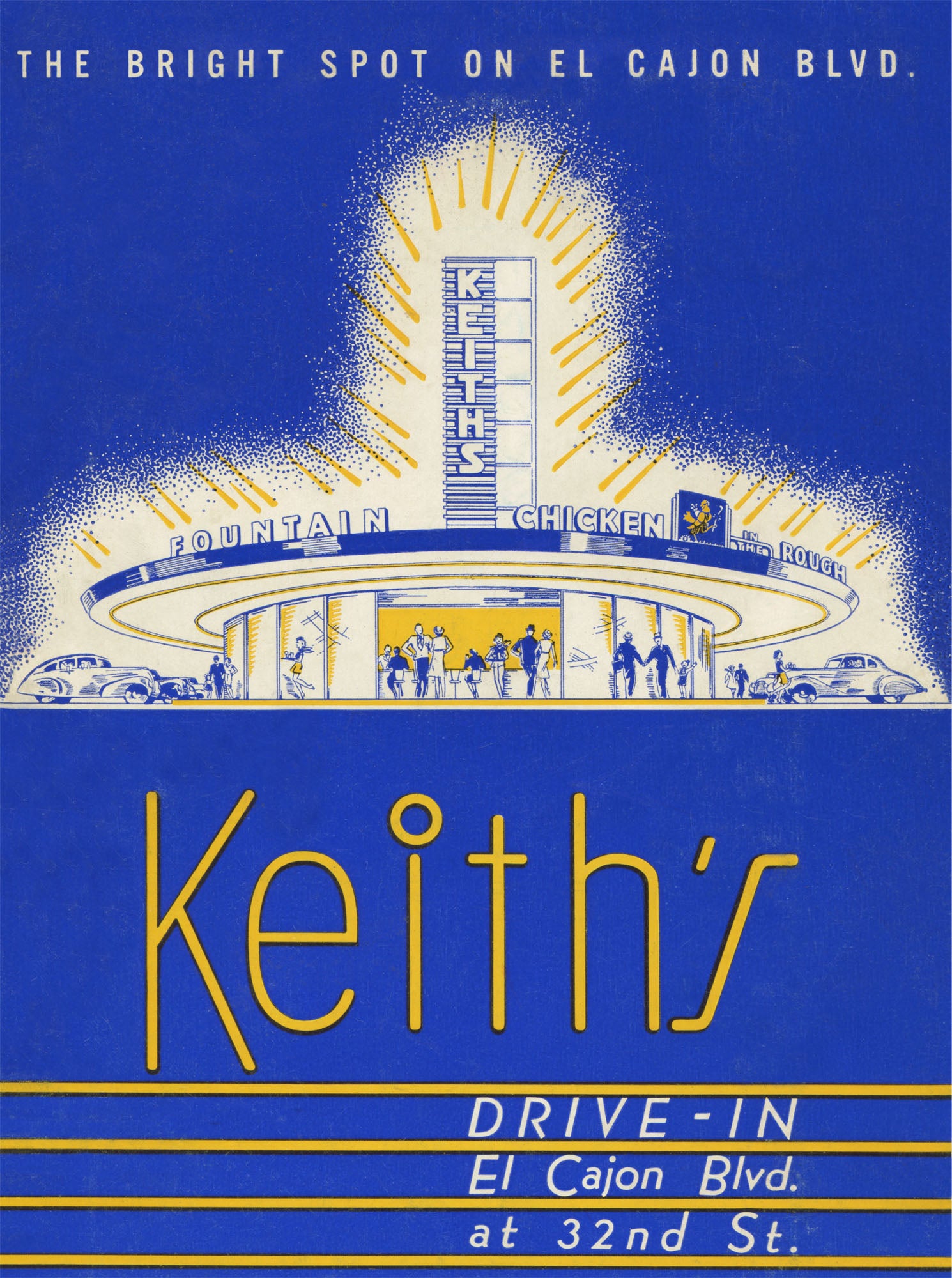 Keith's Drive-in. San Diego, 1940s Menu Art