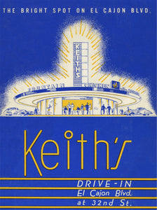 Keith's Drive-in. San Diego, 1940s Menu Art