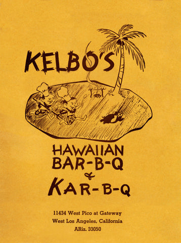 Kelbo's, Los Angeles 1950s Menu Art