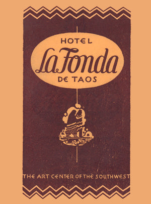 Hotel La Fonda. Taos, 1950s Menu Art
