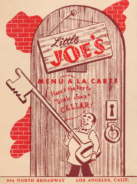Little Joe's, Los Angeles 1955 Menu Art